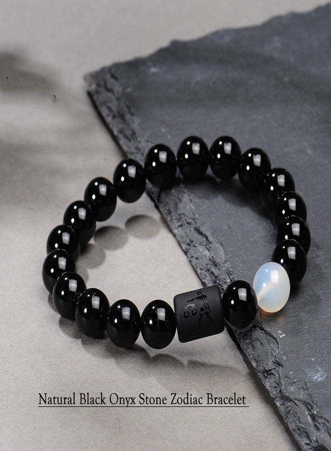 VLINRAS Zodiac Libra Bracelet for Men Women Libra Gifts Natural Black Onyx Stone Zodiac Charm Bracelet Constellation Horoscope Jewelry - Image 3